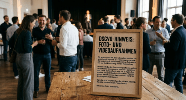 DSGVO Hinweis bei einer großen Veranstaltung